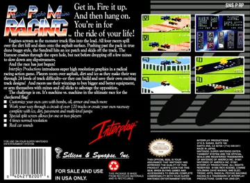 Radical Psycho Machine Racing (USA) box cover back